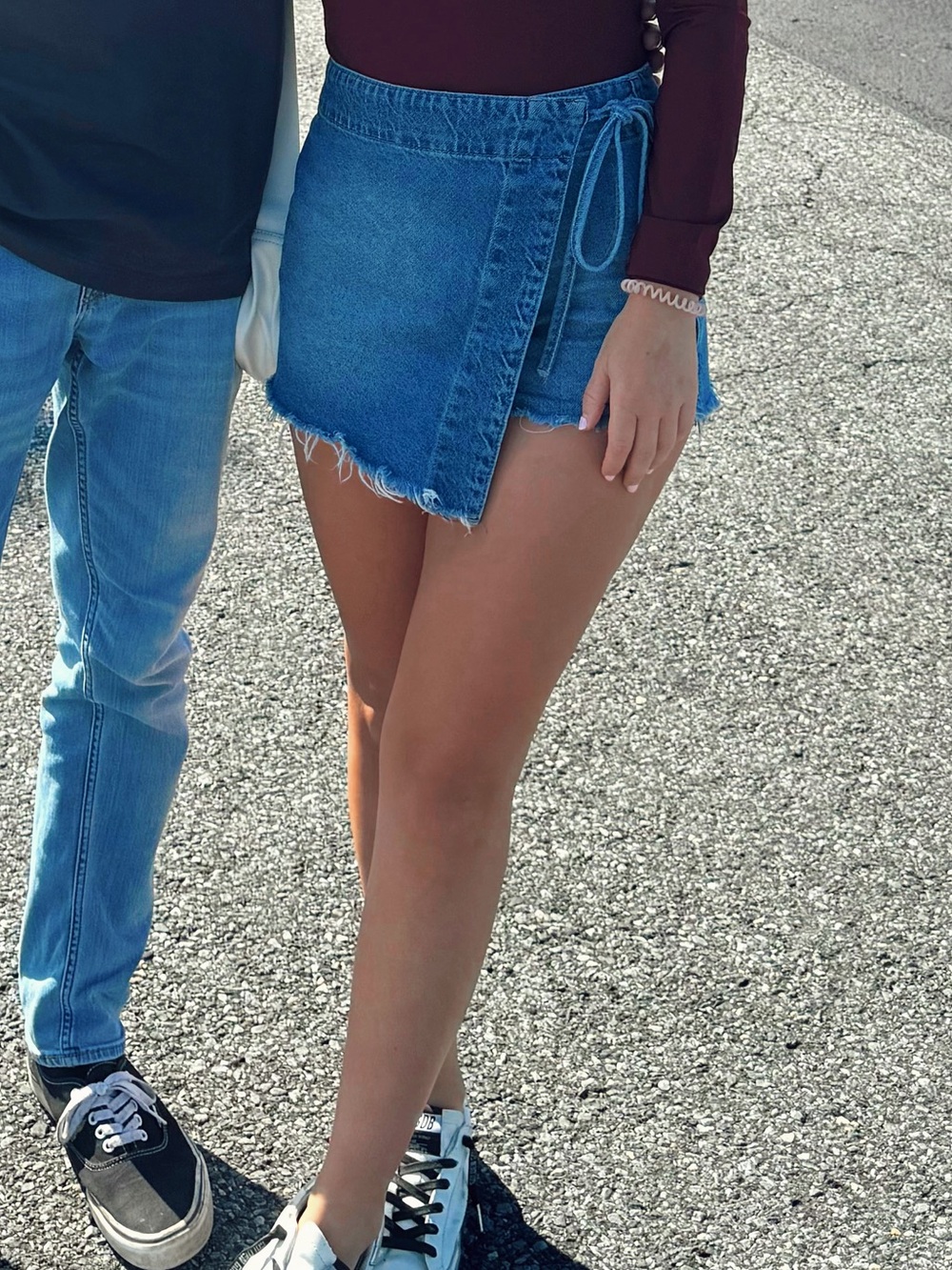 Free People Denim Wrap Skort